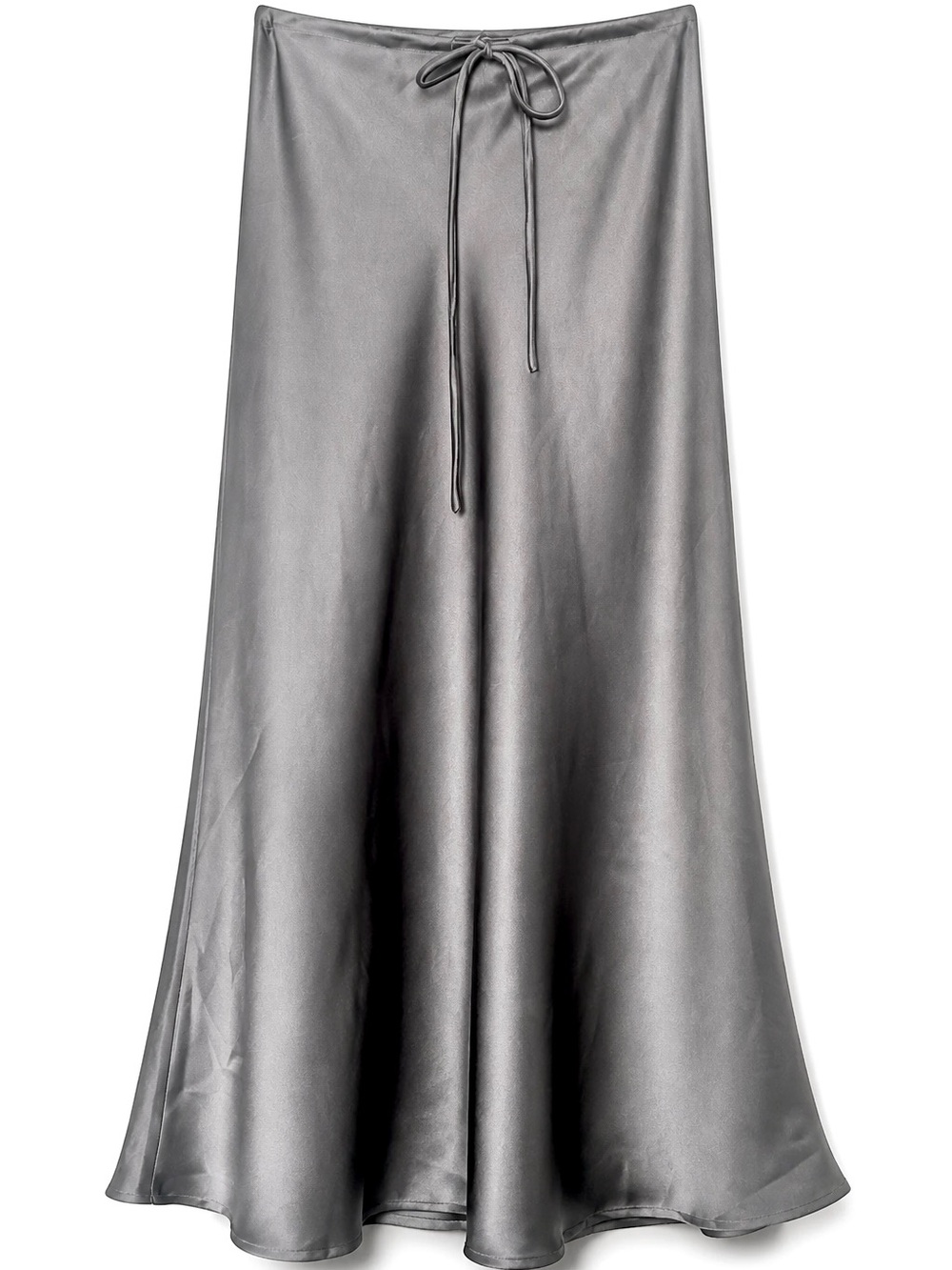 Beautiful Pewter Gray Satin Skirt